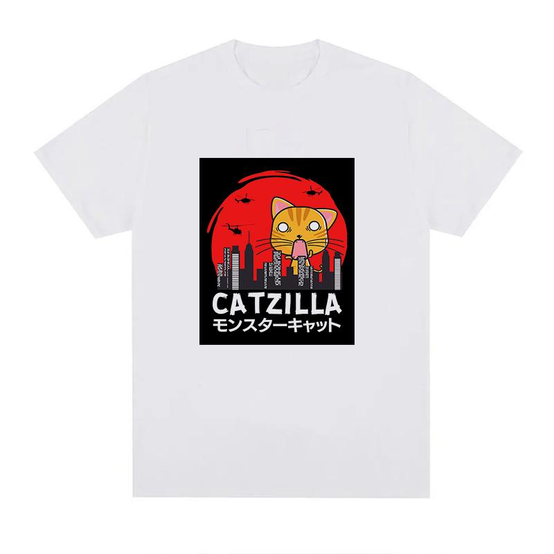 Catzilla Tshirt Unisex Unisex Plus Size Fashion Oversized Breathable Oneck Casual Streetwear Harajuku Summer Unisex Tees