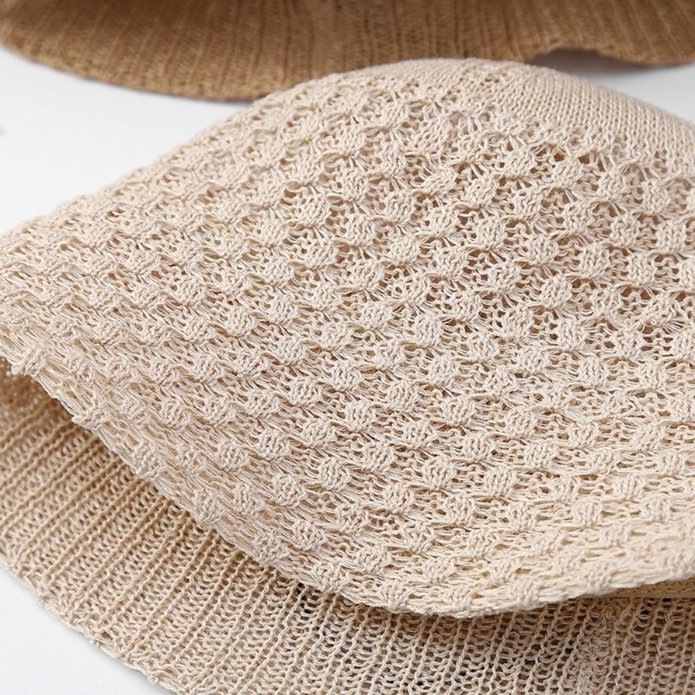 New Straw Weave Fisherman Cap Hollow Out Floppy Wide Brim Bucket Hat Foldable Breathable Sunshade Sun Hat Female