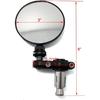 Black Foldable 3" Round 7/8" Handle Bar End Side Mirrors for Harley Davidson Kawasaki Suzuki Yamaha Cruiser Dirt Bike Scooter ATV