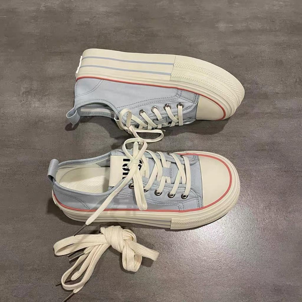 Thin Breathable 2025 New Summer Thick-soled Heightening Casual Little White Shoes Female Students Versatile Canvas Shoes Children