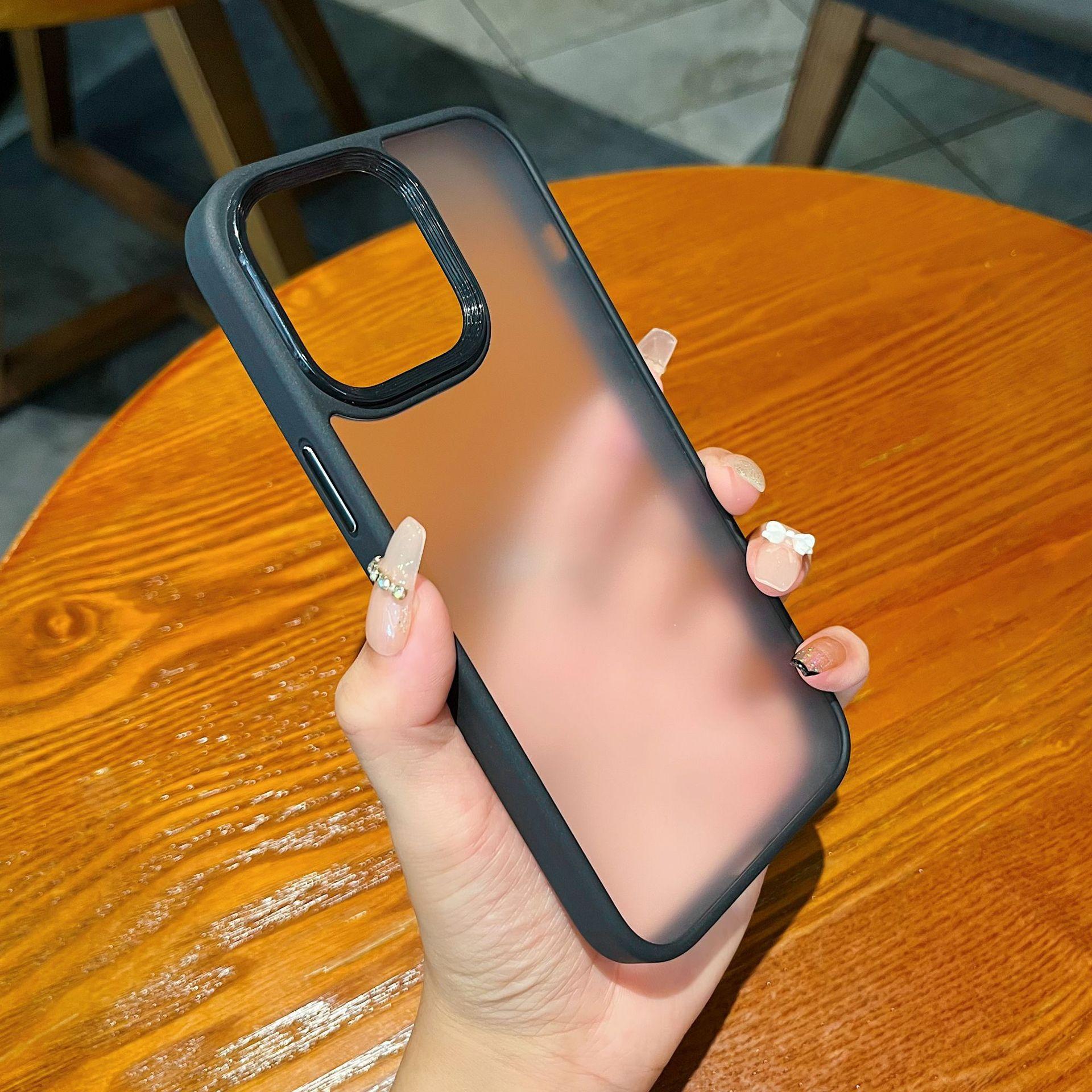 

Подходит для iPhone16promax Скин-скин Матовый чехол для телефона Apple 15 Акриловая металлическая кнопка 14 Защитный чехол iphone 16promax