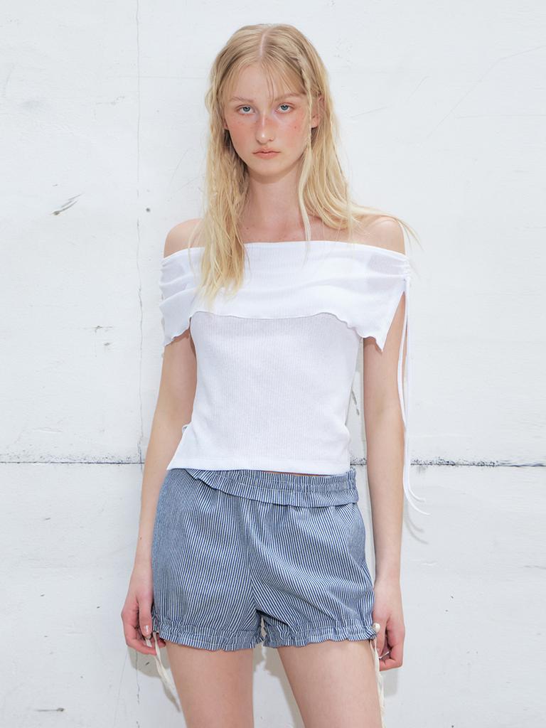 ETMON Stripe Strap Short Pants, Navy