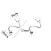1Pc Screw Ball Star Heart Ear Bone Ear Buckle Rotating Wave Stud Earrings for Women Party Punk Jewelrry
