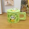 Panda Krus Familie på Tre Vannkopp med Lokk Søt Keramisk Kopp for Kvinner med Høyt Pen Husholdnings Kaffe Frokostkopp