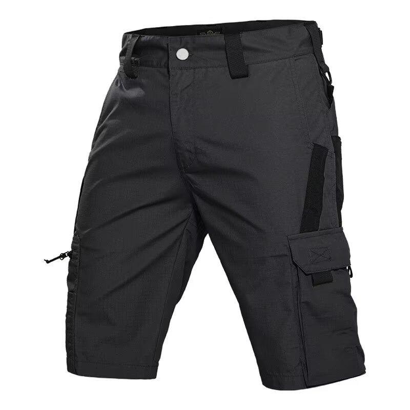 Summer Men s New Simple Multi-Pocket Casual Loose Breathable Shorts S чёрный