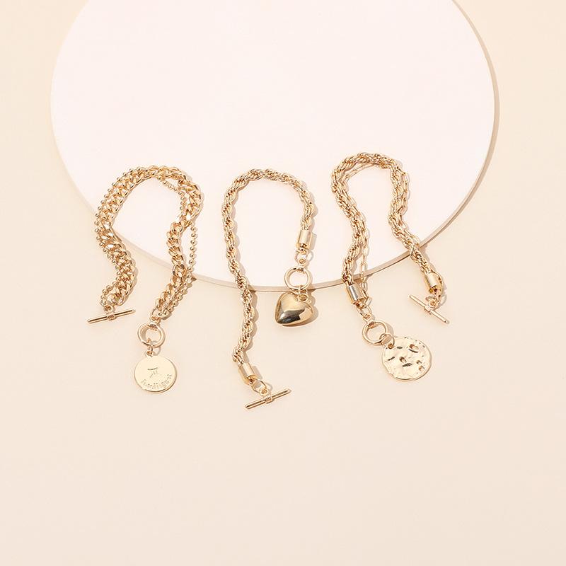 Love Round Brand Metal Bracelet Ins the Same Style, Fashionable Personalized Bracelet