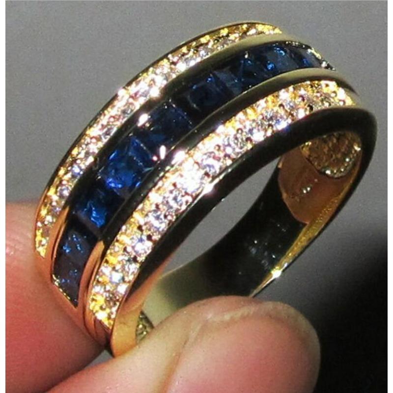 Accessories1pc Fashion Inlaid Blue and White Synthetic Zircon, Simple and Changeable Style Jewelry