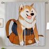 Shiba Inu Living Room Curtains for Living Room 2 Elegant Pieces Tulle In Kitchen Curtain Blackout Curtain 100% Partition Shades