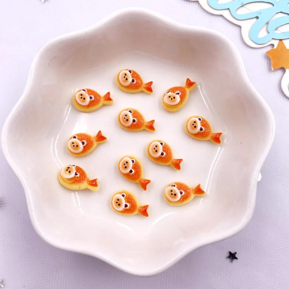 50pcs Resin Colorful Mini 3D Simulated Bread Nail Art Decor Donuts Pizza Biscuit Flat Back Scrapbooks DIY Jewellery Decor Crafts