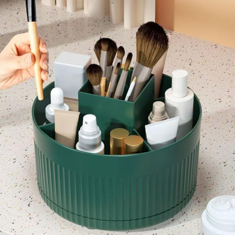 360° Rotating Cosmetic Brush Holder Organizer Multi Tiered Storage Container For Makeup Tools Vanity Accessories
