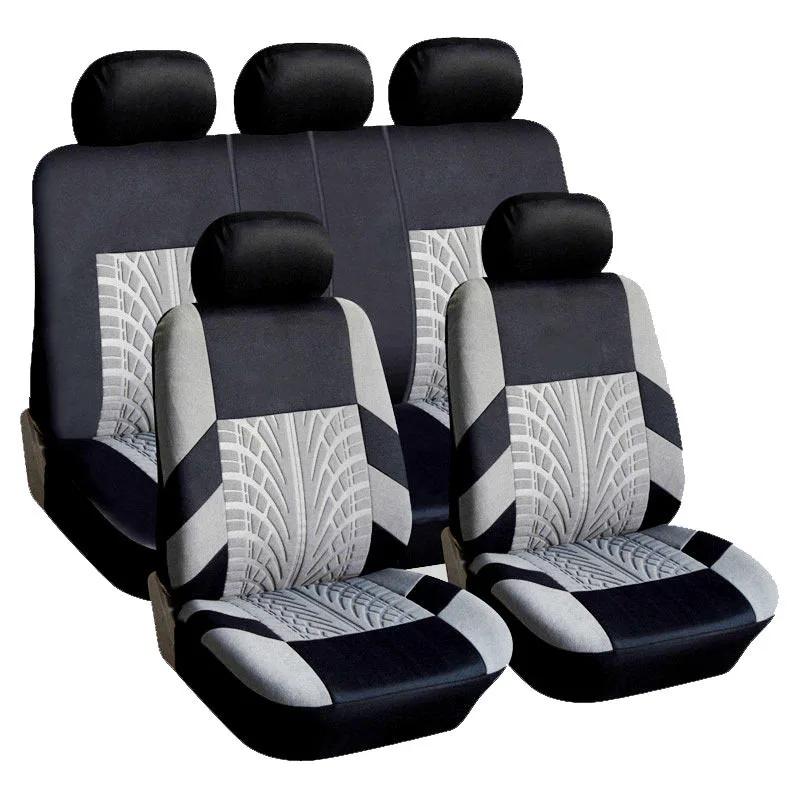 Embroidery Car Seat Cover Set Fit for Dacia Duster Sandero Renault Clio Fiat Panda Lancia Ypsilon Universal Car Seat Protection