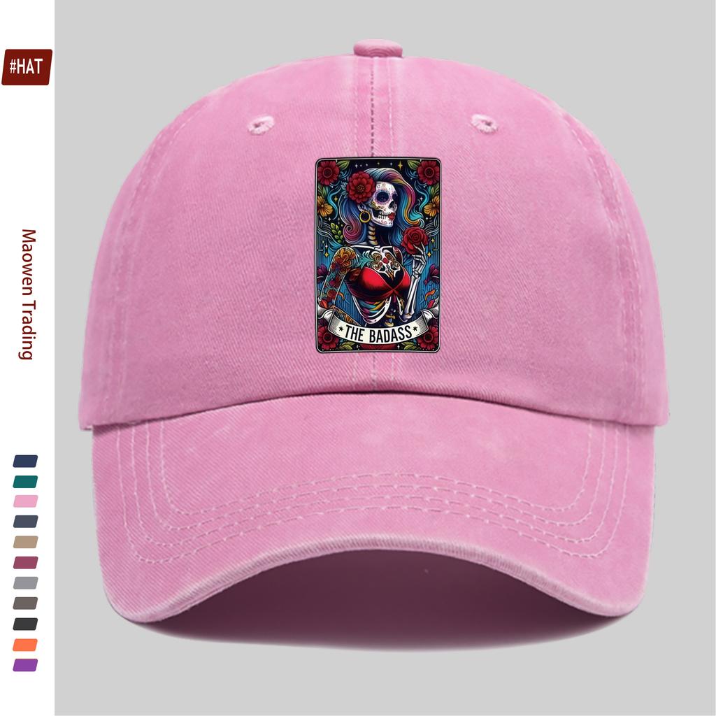 Pc Rose Skull Pattern Print Baseball Cap with Floral Print Design Decorative Hat Comfortable and Lightweight Headwear Adjust