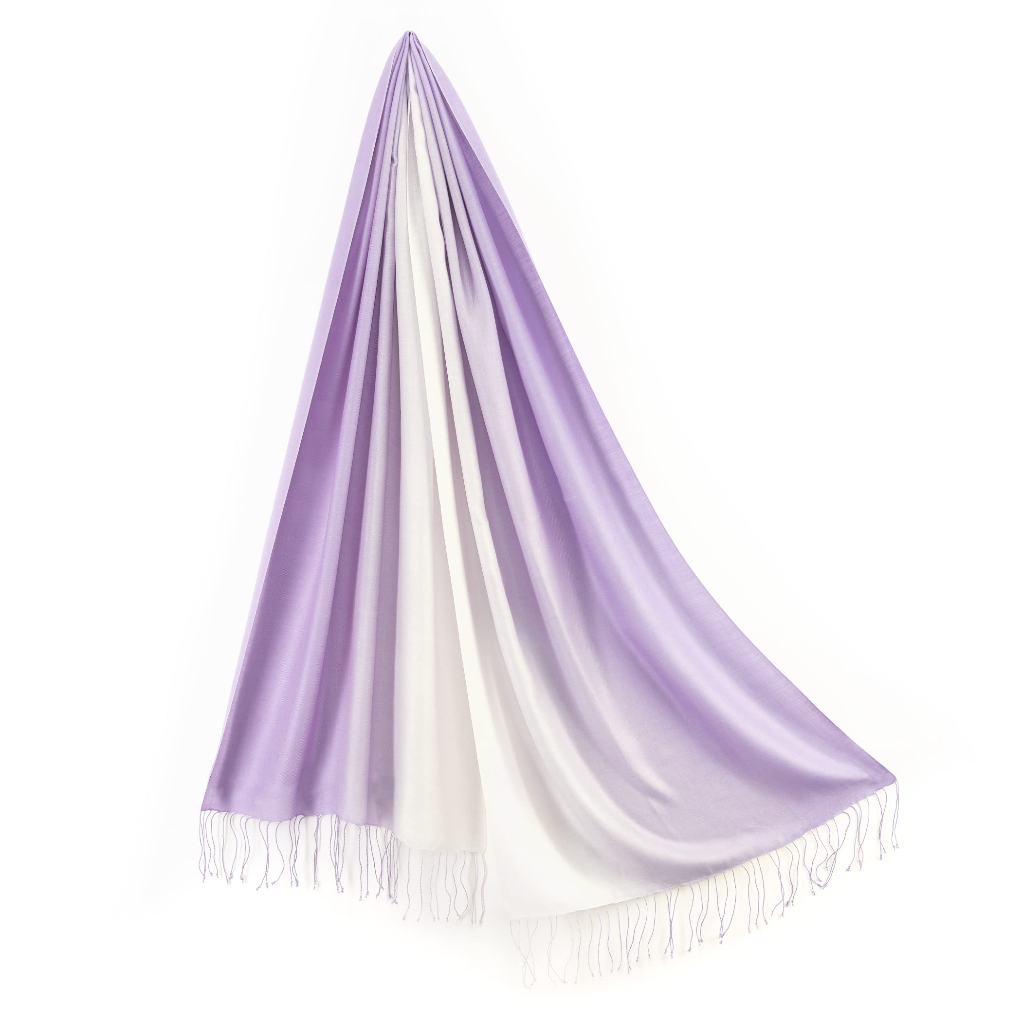 

77th Birthday Celebration Silk Gradient Stole in Gift 45x180cm [Pashmina Collection] 100% Box, Lavender,