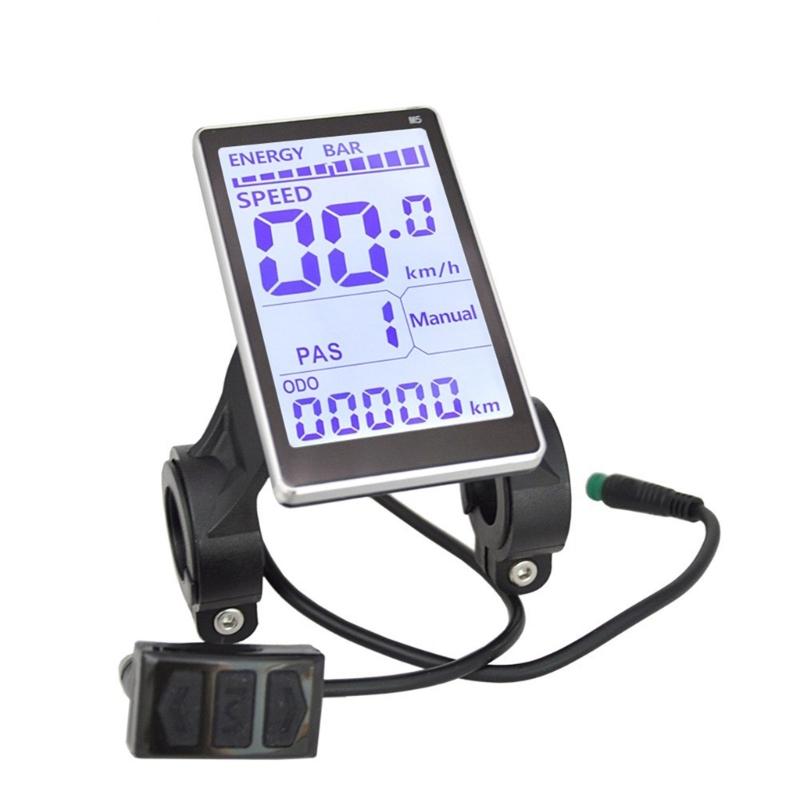 Electric Bike LCD Display, 24V/36V/48V Watertight Bicycles LCD Display Meter Display Control Panel for Electric Scooter