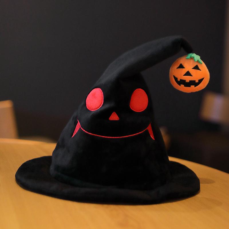 Fun Ideas Halloween Pumpkin Stuffed Hat Halloween Song Glow Demon Hat Stuffed Toy Holiday Gift for Boys and Girls Trick or Treat