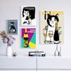 Funny Cats Drink Red Wine Poster Classic Advertising Alcohol Champagne Canvas Painting Prints for Living Room Home Decor Picture