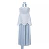 Women's Mesh Patchwork Strapless Evening Gown with Ribbon - European and American Style