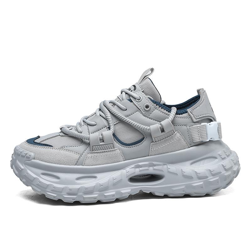 2025 Spring Men's Mesh Thick-soled Heightening Dad Shoes Fashionable Breathable Sports Shoes Trendy Casual Men's Shoes