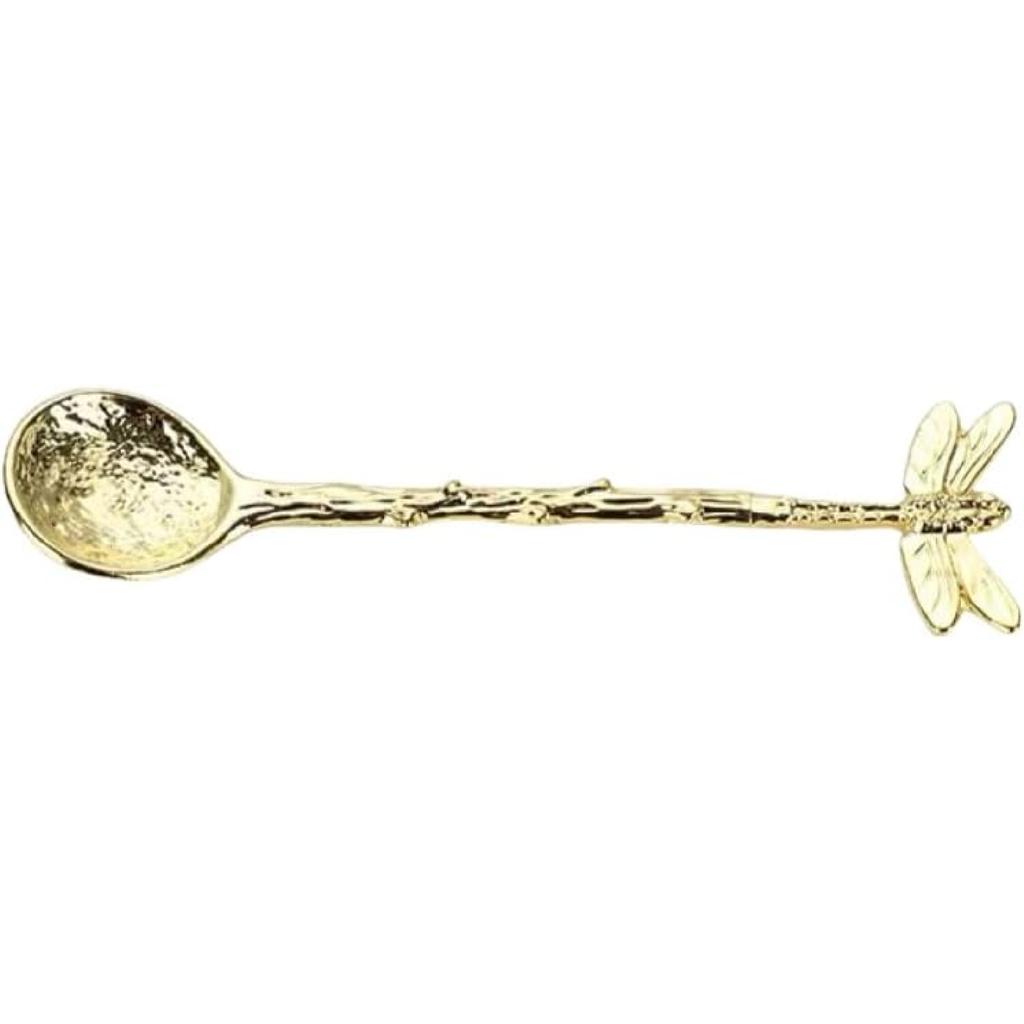2pc gold and silver Dragonfly Spoon Teaspoon Stainless Steel Tableware Creative Sugar,Tea Spoons Stir Bar,Coffee Long Handle