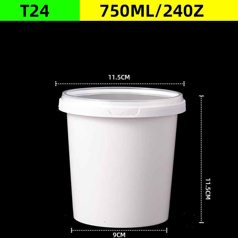 Handun Leak-Proof Disposable Round Takeaway Bowls with Transparent Lids