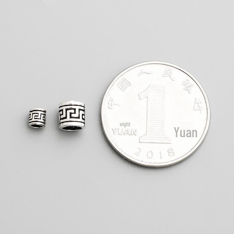 Thailändische S925 Sterling Silber Retro Spacer Barrel Beads für DIY Armbänder - Lose Perlen Schmuckzubehör