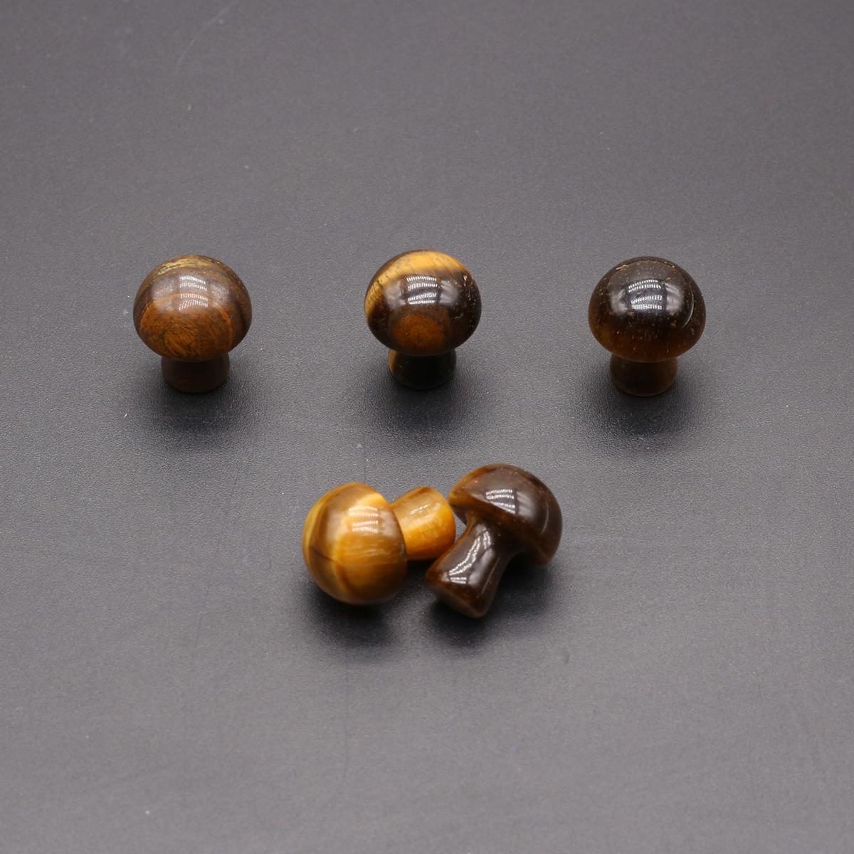 

5 шт., украшение из натурального камня, кулон в форме гриба, искусственный орнамент, украшение для спальни, сада, офиса, автомобиля, украшения 5Pcs/Tiger Eye