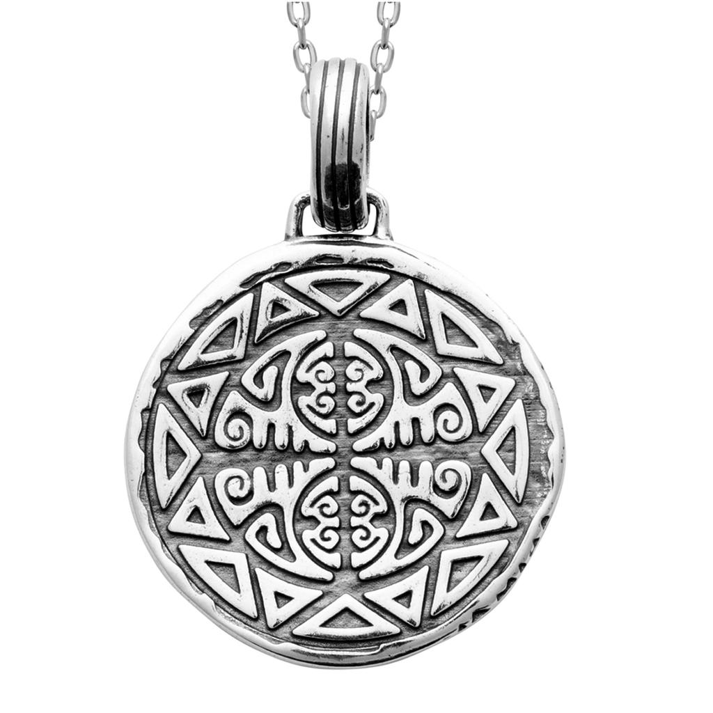 Les Trésors De Lily [R7453] - Pendentif Argent 'Vikings' argenté vieilli - 25 mm