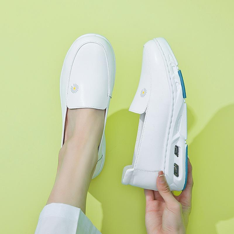 New Leather EVA Air Cushion Hospital White Nurse Shoes Comfortable Soft Bottom Trendy White Shoes