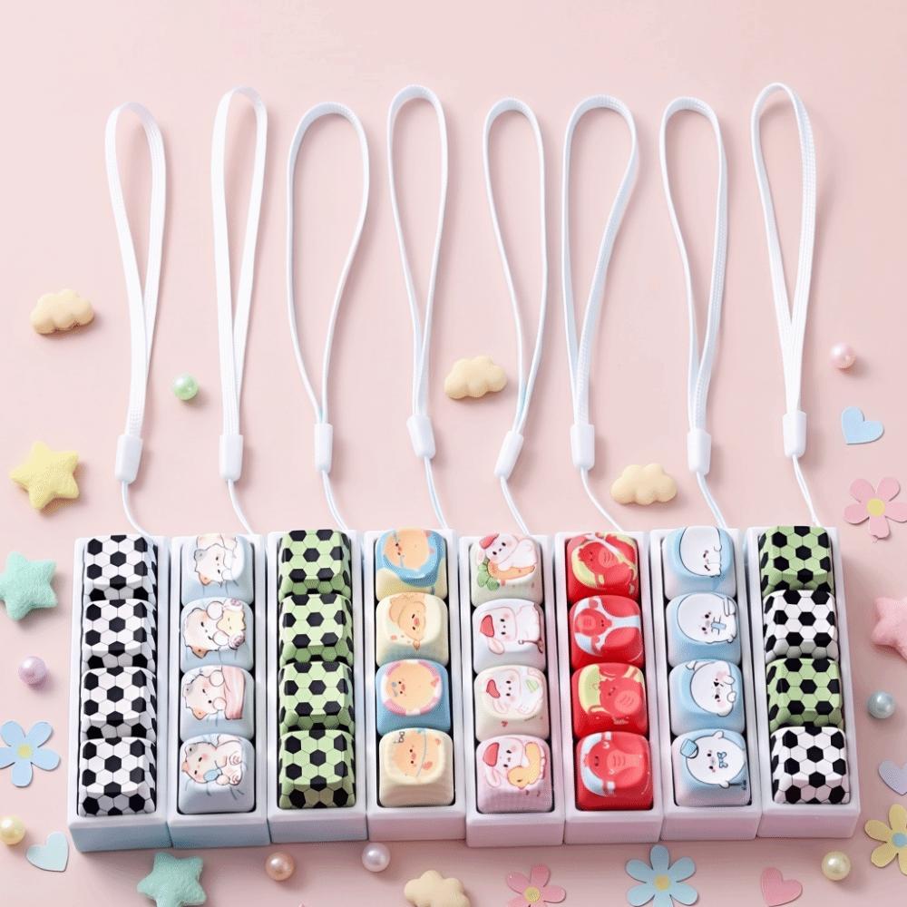 Mini Keycap Keycap Fidget Keychain 4 Keys Finger Button Press Toy Keychain Gift for Children