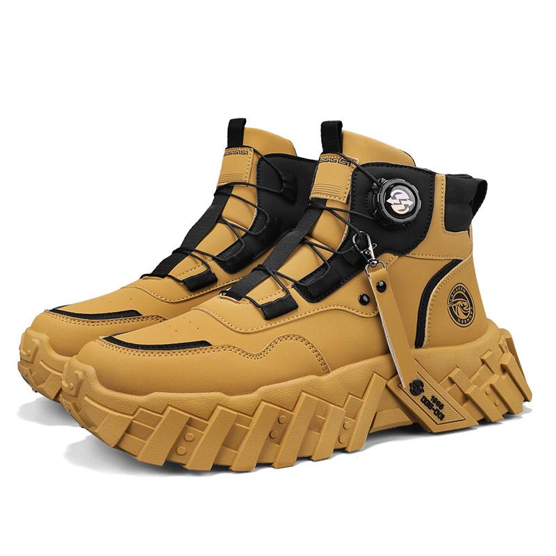 

New Model Men Boots Cotton Boot Autumn British High Top Thick Sole Lace Up Comfort Anti Slip Sport Mountaineering Boot 39