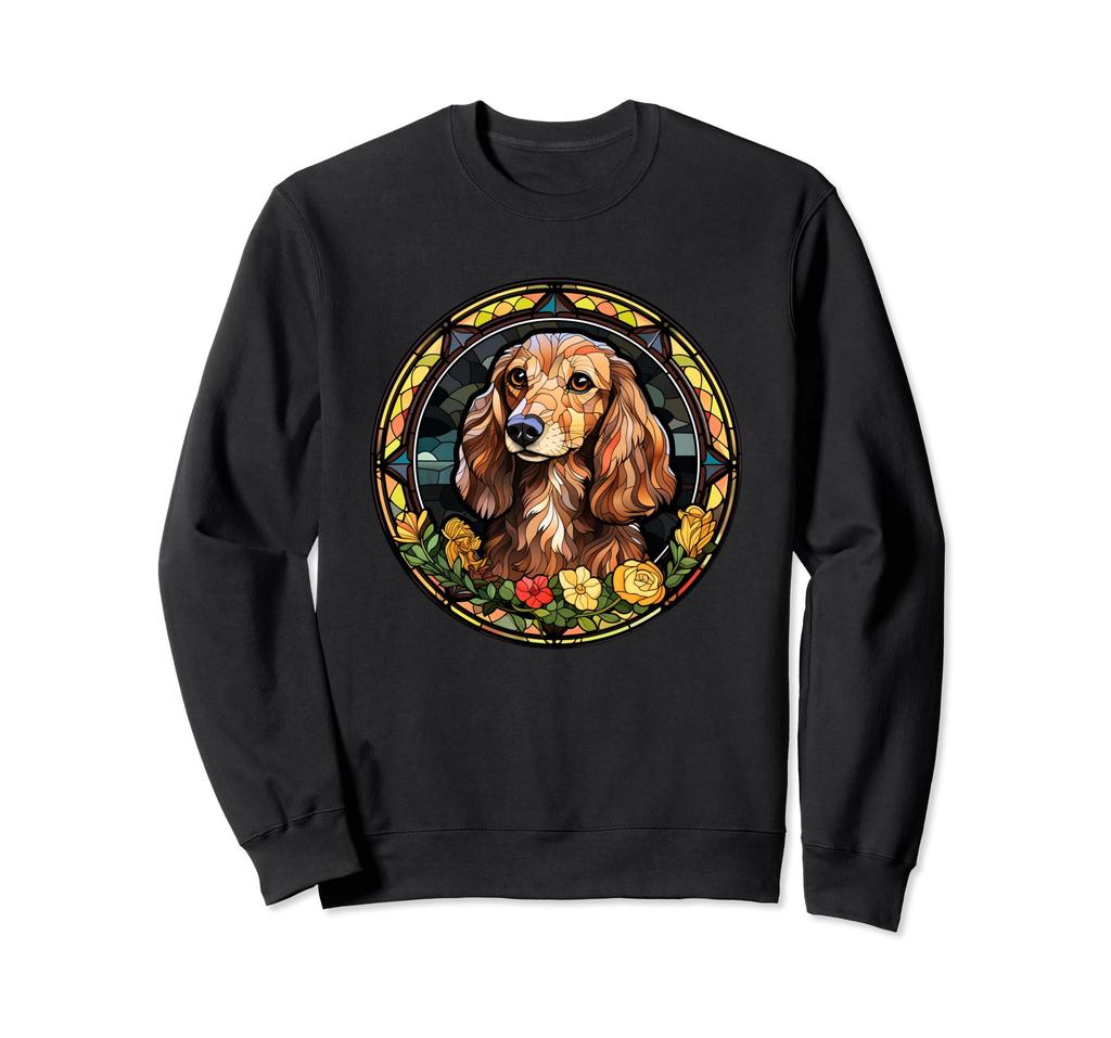 Dachshund Dog Stained Glass Lead Light Artistic Trainer Long-haired