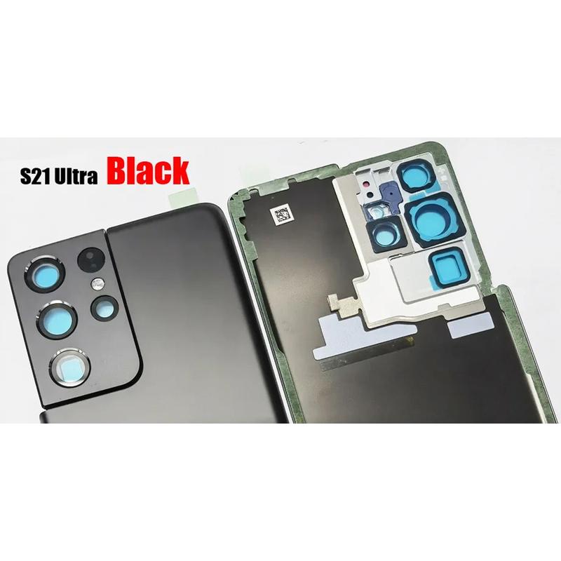OEM Glass Parts Back Cover Case For SAM-S21 Ultra S21U S21ULTRA 5G Back Glass Rear Cover Battery Door with Camera Glass&Adhesive