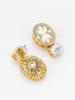 Gold-Plated White Stone-Studded & Beaded Handcrafted Jewellery Set