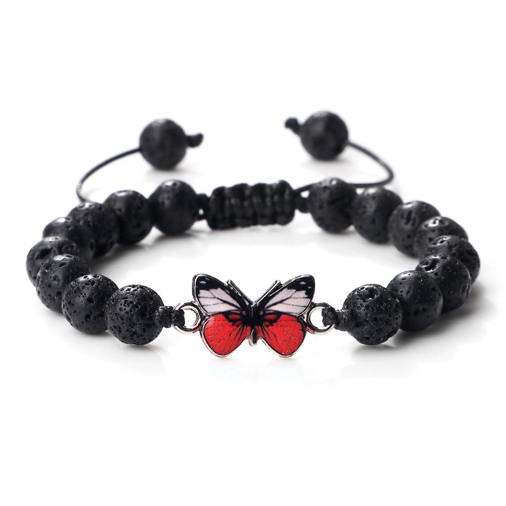 Adjustable Hand-Woven Bracelet with Butterfly Pendant for Women, Men's Gift, In Stock