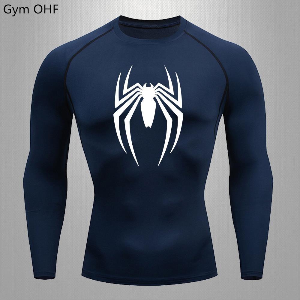 Maglietta Sportiva a Maniche Corte Rashguard Spider-Man Stampa Compressione Corsa Allenamento Bodybuilding T-Shirt Asciugatura Rapida