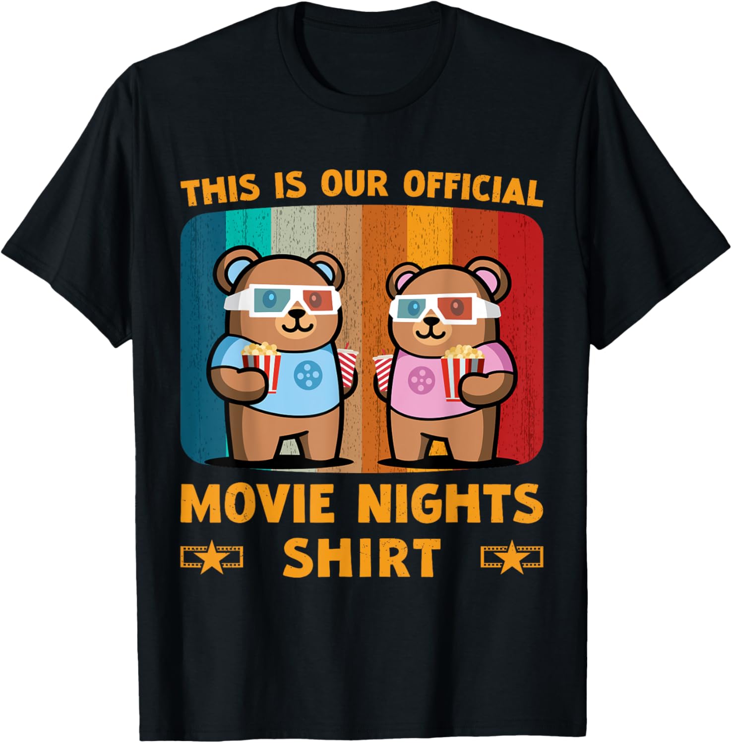Movie Lovers Film Retro Vintage Couples Official Movie Night T-Shirt S разноцветный