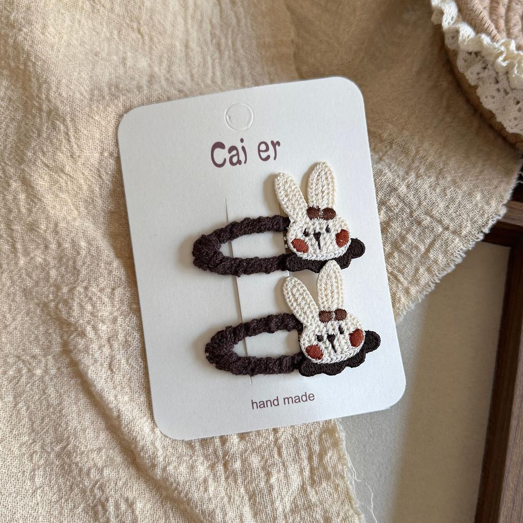 Coffee Color Cute Cartoon Cat Baby Hairpin Sweet Bow Flower Headwear Girls Kids Hair Accessories