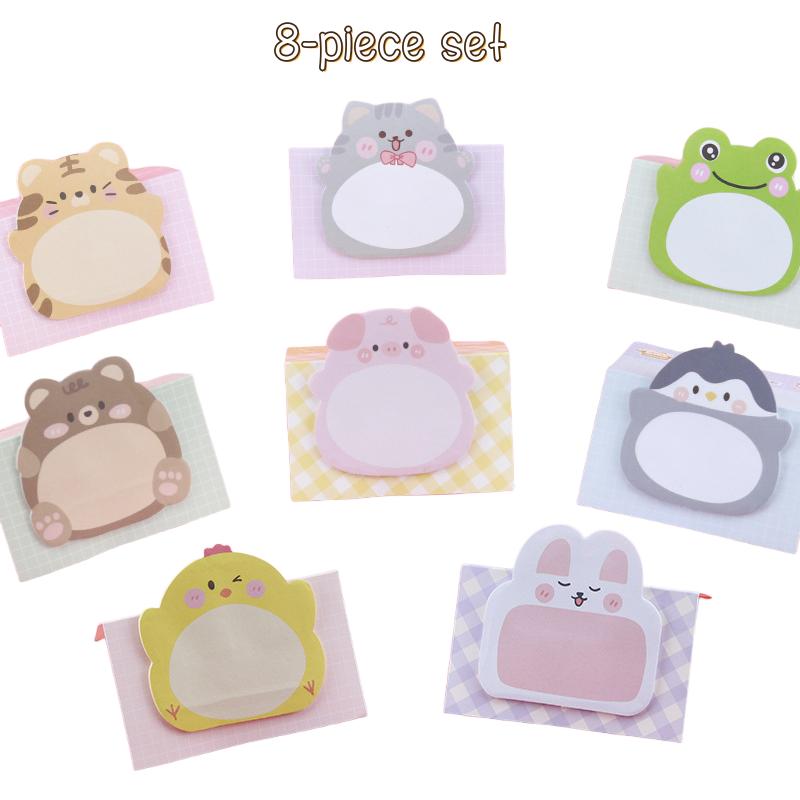 Cute cartoon animal sticky note creative animal stand up message memo sticky note