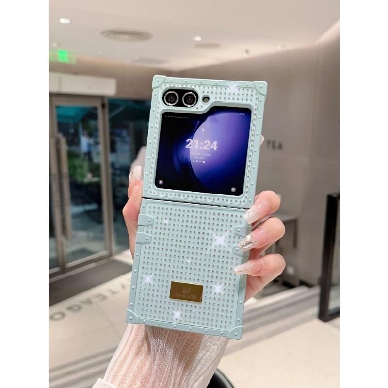 

Чехол для мобильного телефона Samsung ZFLIP6 со складным экраном, стандартный чехол Swan с полными бриллиантами для защиты Z Flip3 4 5 Z FLip6