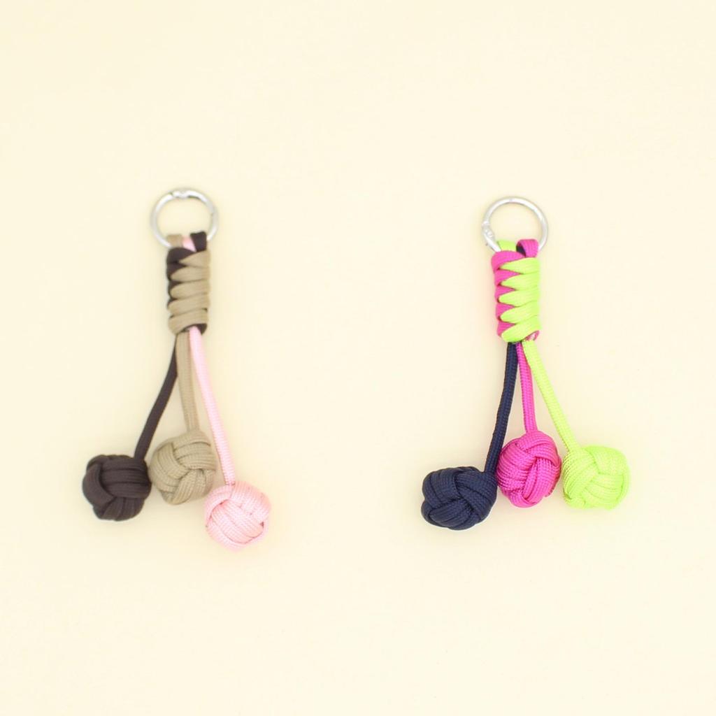 Korean-Style Handmade Woven Colorful Sphere Keychain Pendant