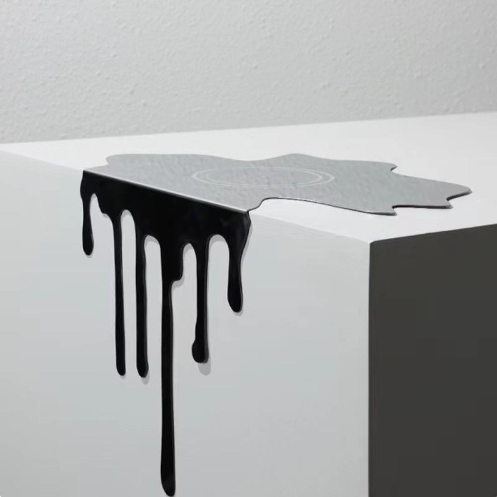 Mirror Finish Tabletop Coffee Coaster Minimalist Mug Pad Water Drop Reflection Decoration Study