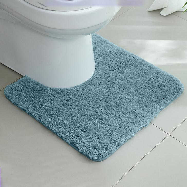 

U-образный утолщенный коврик для пола в ванной комнате, плюшевый материал, впитывающий коврик для ванны, противоскользящий коврик для ног, маленький коврик для ванной комнаты, прихожая One Size