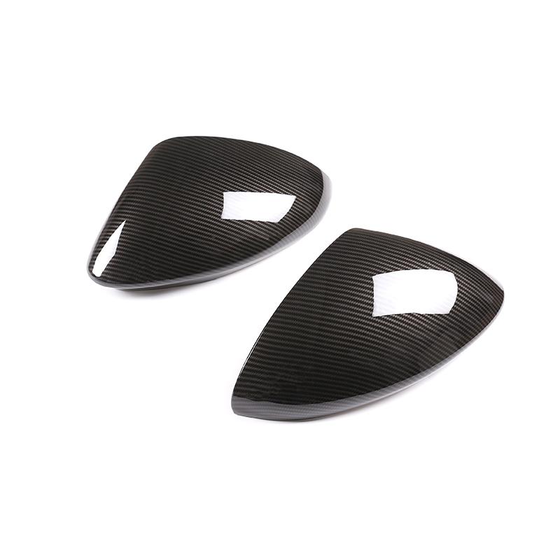 

For Alfa Romeo Stelvio 2017-2020 ABS Glossy Black Carbon Fiber ABS Rear View Mirror Cover Trim Car Accessories