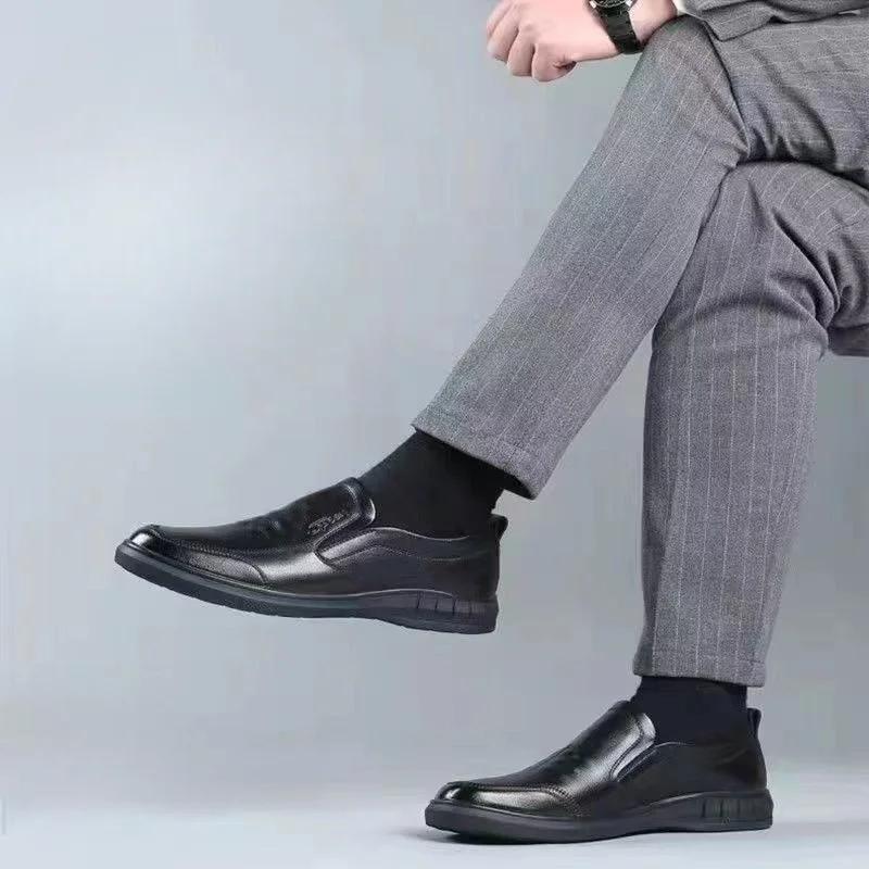 Fashion Social Shoe Male Cowhide Casual Business Cheap Clearance Footwear Clothing High Quality Fashion 39 Party New Men's Formal Shoes