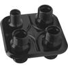 Air Conditioning Bulkhead, 4 Port Air Conditioning Heater Hose Firewall Bulkhead, Fit for Hot Rod Vehicles, for Performance Vehicles (Black)