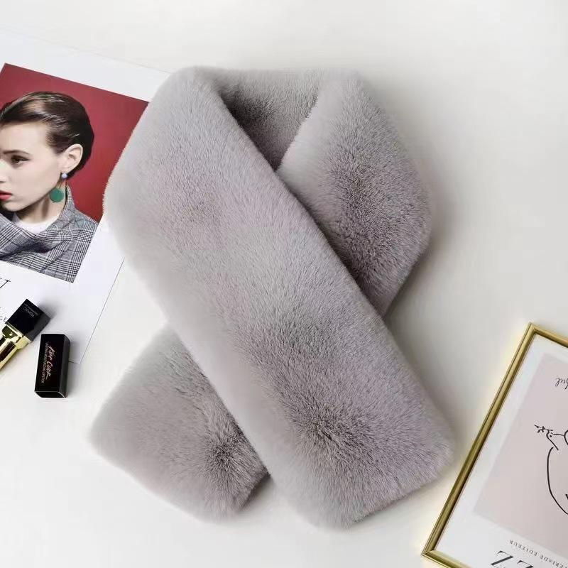 Women's Stylish Winter Faux Mink Rabbit Fur Scarf - Versatile, Thick & Warm Neck Warmer