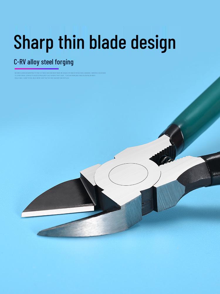 6-Inch Industrial Diagonal Cutting Pliers for Electronics and Models - Offset Jaw Design