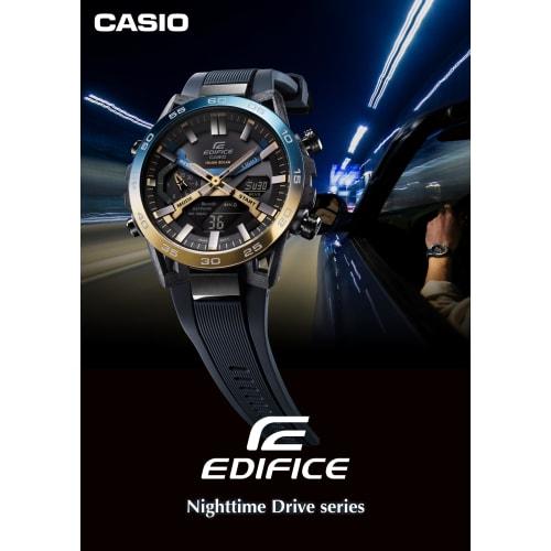Relógio Casio Edifice [Série Nighttime Drive Equipado com Bluetooth Vidro de Safira Solar ECB-2000YNP-1AJF Masculino Azul Marinho