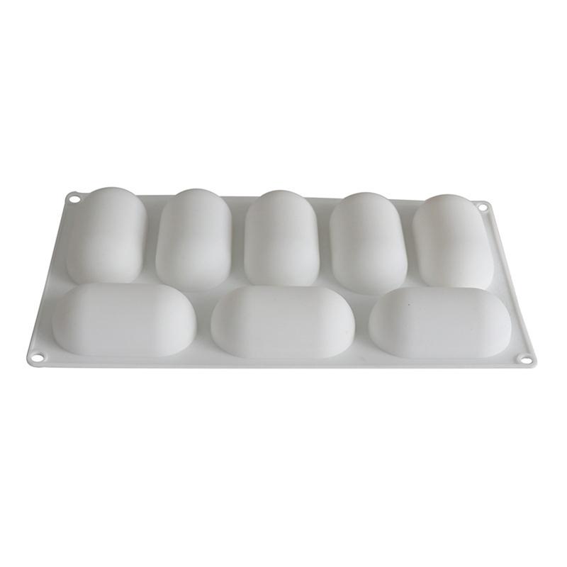 8 Oval Yastık Şeklinde Silikon Kek Kalıbı Çikolatalı Mus Dondurma Dekoru İçin