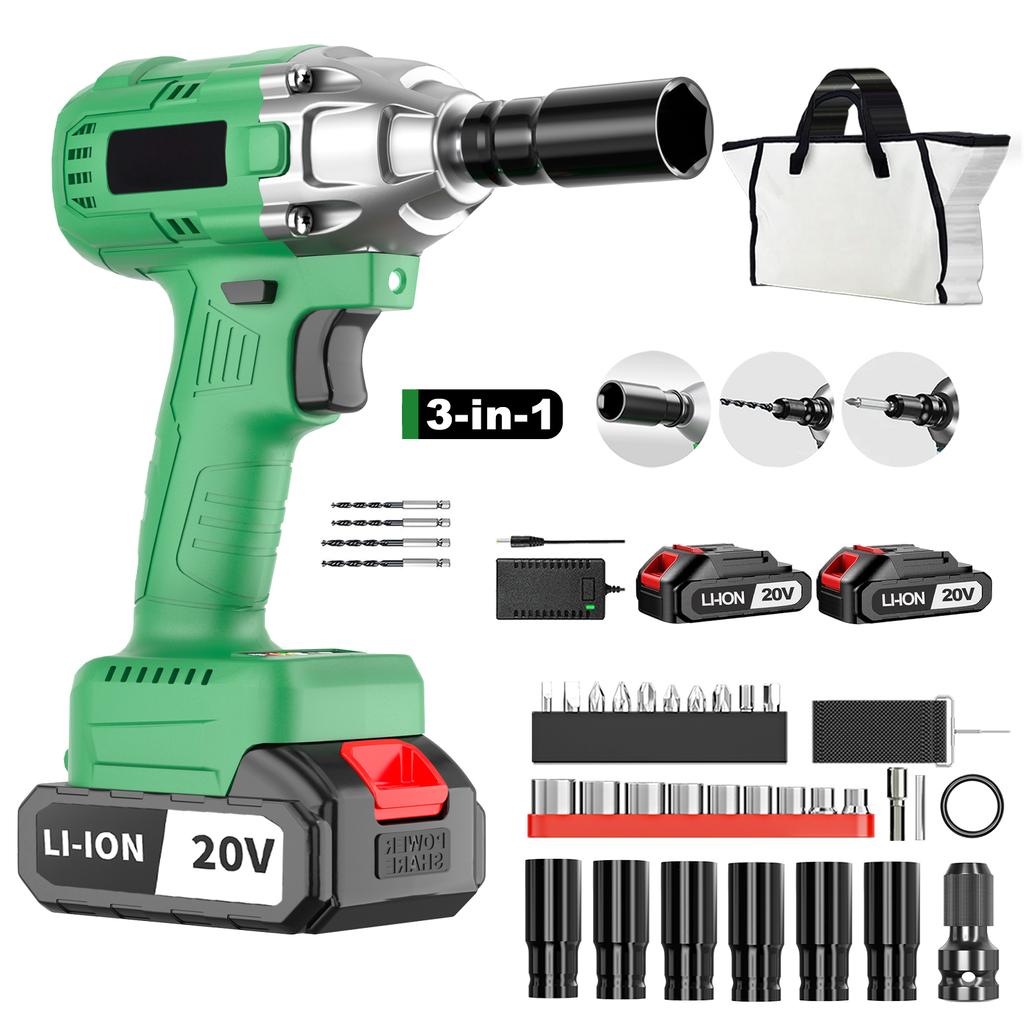 20V Electric Wrench Cordless Impact Wrench DIY Grade 320Nm Max Torque Car Support Drop Shipping Available Local EU Warehouse